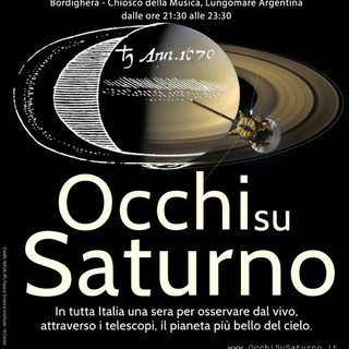 Bordighera: sabato sera "Occhi su Saturno" sul lungomare Argentina davanti al Chiosco della Musica