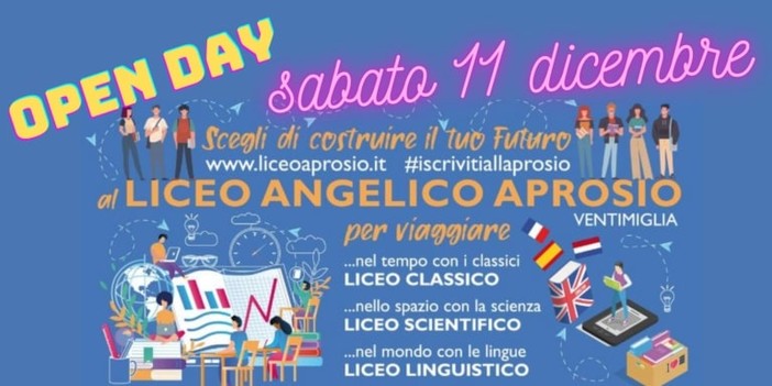 Ventimiglia: tutto esaurito al Liceo 'Aprosio' per l’open day di sabato, si replica il 18 Ventimiglia: tutto esaurito al Liceo 'Aprosio' per l’open day di sabato, si replica il 18