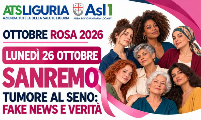 Ottobre Rosa, lunedì 26 ottobre incontri sulla salute delle donne nelle Case della Comunità di Imperia e Sanremo Ottobre Rosa, lunedì 26 ottobre incontri sulla salute delle donne nelle Case della Comunità di Imperia e Sanremo
