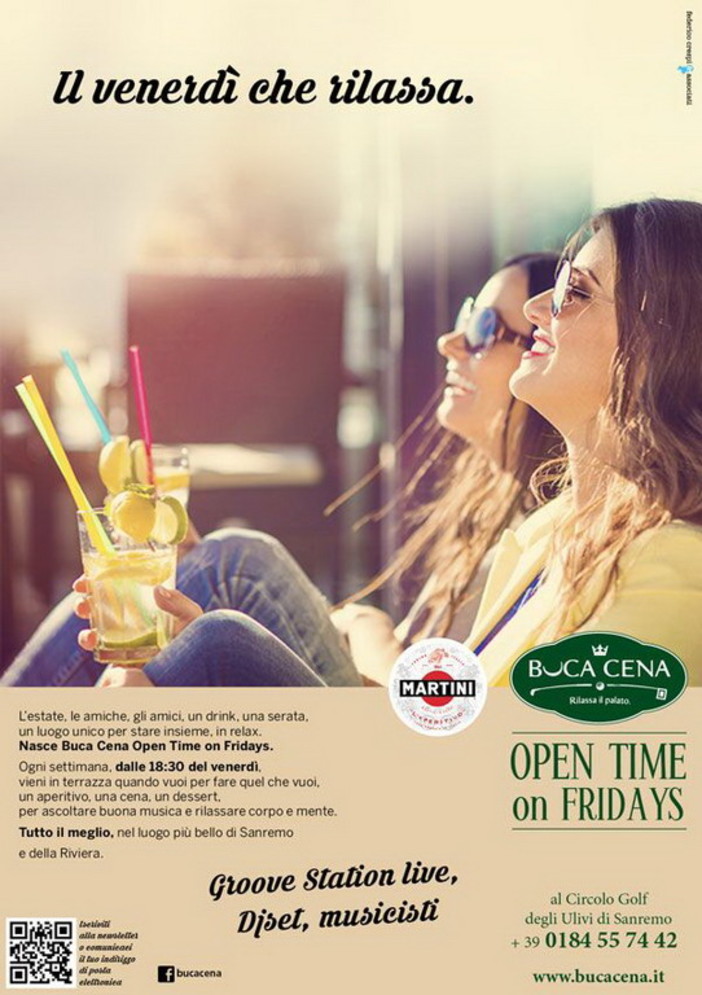 Sanremo: al ristorante 'Buca Cena' l'Open Time domani sera sulla terrazza al Campo Golf