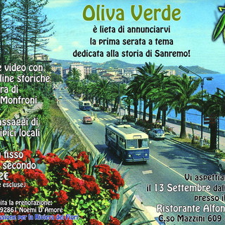 Sanremo: il progetto 'Oliva Verde' organizza per domani una serata per i suoi grandi estimatori