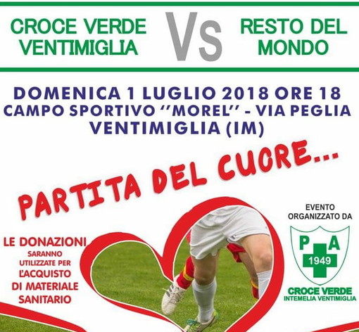 Ventimiglia: domenica prossima al 'Morel' la partita del cuore tra Croce Verde e 'Resto del Mondo'