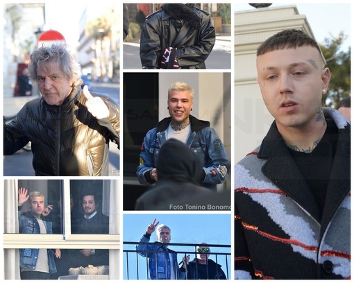 Fedez tra le star di Sanremo: ieri il suo arrivo all'hotel Globo, assedio anche per il rapper Lazza (Foto)