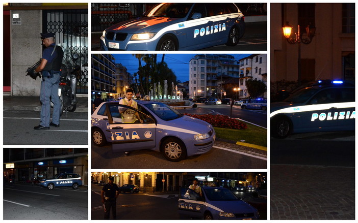 Sanremo: maxi servizio di controllo della Polizia ieri sera, in campo 10 pattuglie ed una quarantina di agenti