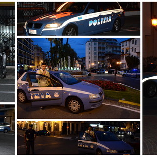 Sanremo: maxi servizio di controllo della Polizia ieri sera, in campo 10 pattuglie ed una quarantina di agenti