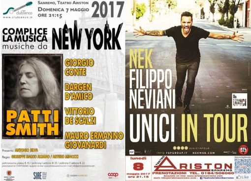 Sanremo: domenica e lunedì doppio appuntamento con la musica all'Ariston Sanremo: domenica e lunedì doppio appuntamento con la musica all'Ariston