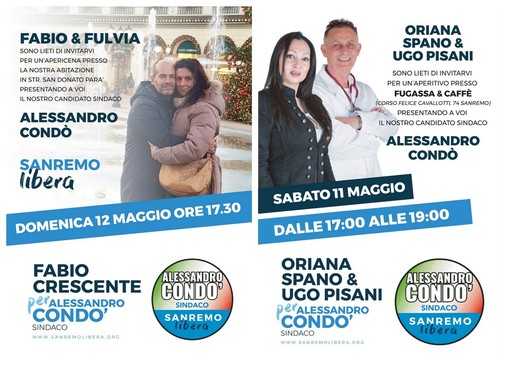 Elezioni Amministrative Sanremo: sabato e domenica doppio appuntamento con 'Sanremo Libera' Elezioni Amministrative Sanremo: sabato e domenica doppio appuntamento con 'Sanremo Libera'