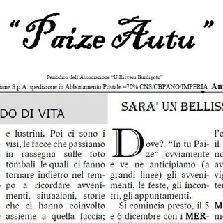 Bordighera: è stato pubblicato il numero di luglio della rivista 'Paize Autu'