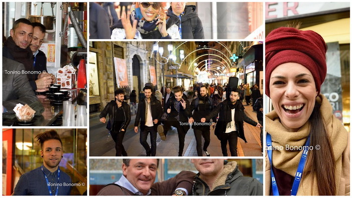 #Sanremo2015: ieri alle prove del Festival l'assalto dei fans ad Alex Britti ed ai 'Dear Jack'