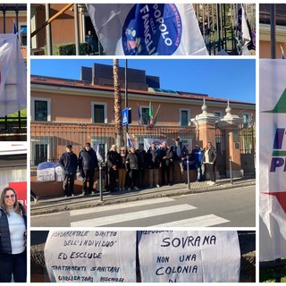 Imperia: vaccinazione obbligatoria e pronunciamento della Corte Costituzionale, sit-in di protesta in tribunale (Foto e Video)