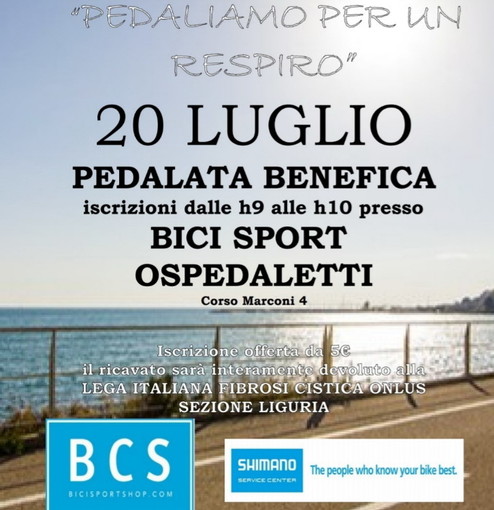 Ospedaletti: domani mattina sulla ciclabile una pedalata benefica per la Lega Italiana Fibrosi Cistica