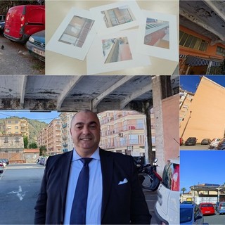 Vallecrosia, il candidato sindaco Fabio Perri: "Decoro e pulizia per i parcheggi di via San Vincenzo e dell'ex mercato dei fiori" (Foto e video)