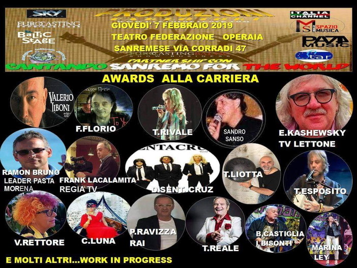 ‘Cantando Sanremo for the world’: premio alla carriera per Ramon e Martin Bruno della ‘Pasta fresca Morena’
