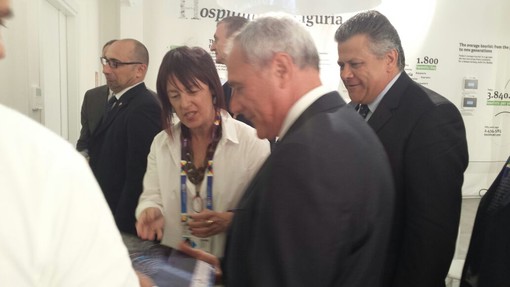 Expo 2015: nello spazio dedicato alla Riviera di confine, visita del Presidente del Senato Pietro Grasso