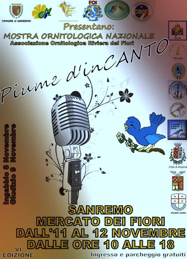 Sanremo: sabato al mercato dei fiori l'inaugurazione della mostra “Piume d’InCanto”