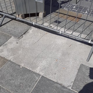 Le immagini della pavimentazione di via Matteotti Le immagini della pavimentazione di via Matteotti