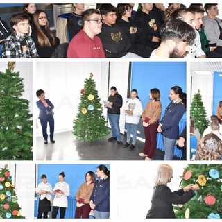 Arma di Taggia: i ragazzi dell'Alberghiero addobbano l'albero con le 'palline' contro i femminicidi (Foto e Video)