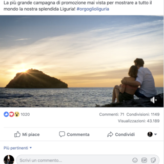 Il commento di Del Compare sulla pagina Facebook di Toti
