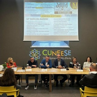 Nella foto: un momento della conferenza stampa ospitata presso l'ATL del Cuneese. Al tavolo, da sn: la Presidente dell'ATL Gabriella Giordano, l'Assessore Davide Termini, il Sindaco Paolo Giraudo, Vice Sindaco Marco De Carlini, la Sig.ra Claudia Massa e la Presidente del Comitato Nova Rocca Ilenia Mozzone