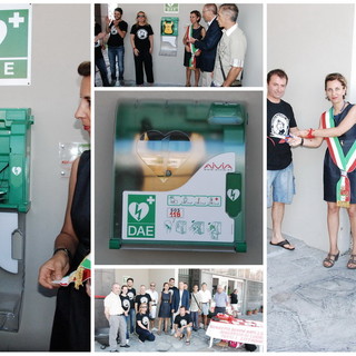 Sanremo: le foto dell'inaugurazione del nuovo defibrillatore pubblico di piazza Colombo