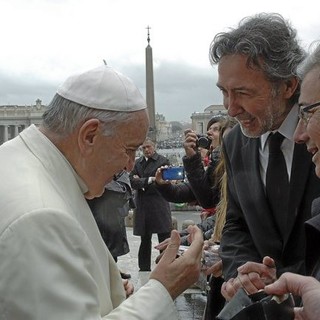 Papa Francesco con José Manuel Núñez De La Fuente ed il sindaco di Siviglia Juan Ignacio Zoido Papa Francesco con José Manuel Núñez De La Fuente ed il sindaco di Siviglia Juan Ignacio Zoido