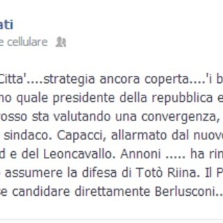 Imperia: post ironico di Giuseppe Fossati (Officina Città) sulla riunione decisiva sulle alleanze elettorali, ancora incerta l'alleanza con il Pdl?