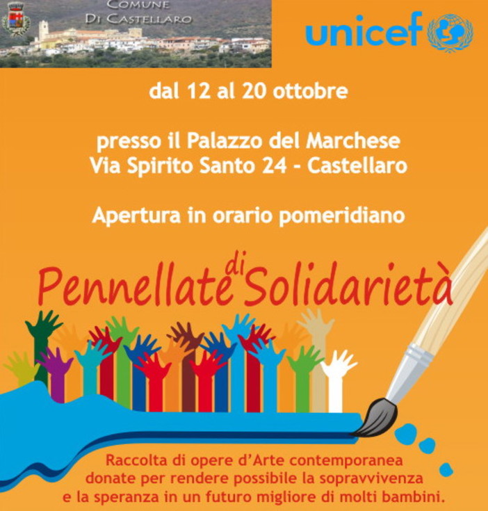 Castellaro: fino al 20 ottobre la mostra d'arte contemporanea 'Pennellate di solidarietà' Castellaro: fino al 20 ottobre la mostra d'arte contemporanea 'Pennellate di solidarietà'