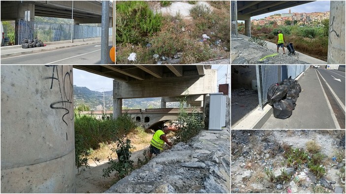 Ventimiglia, rifiuti nel Roya: iniziata la pulizia nell'argine del fiume (Foto e video)