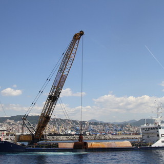 Diga foranea, la posa della prima pietra, Toti: "Da Genova parte un secondo Risorgimento" (Foto e video)