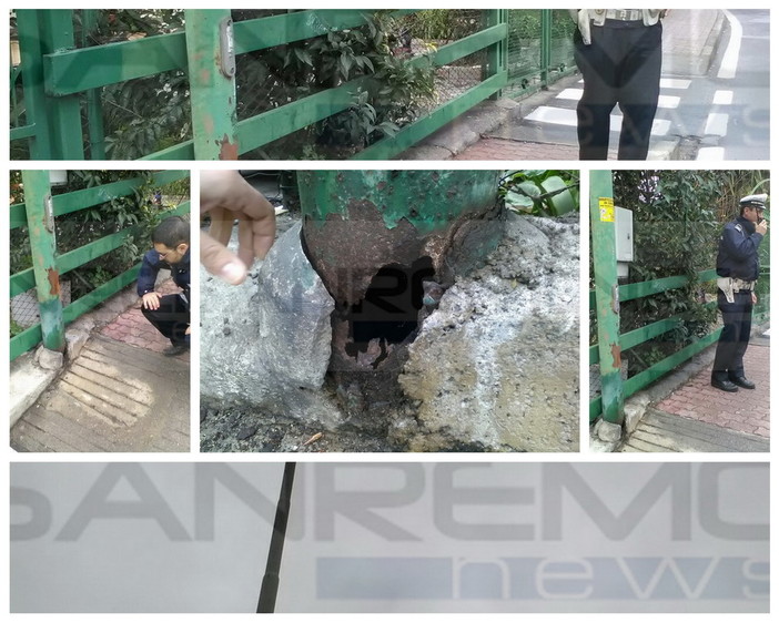 Sanremo: palo pericolante in via San Francesco, lettore "L'avevo fatto presente sei mesi fa"