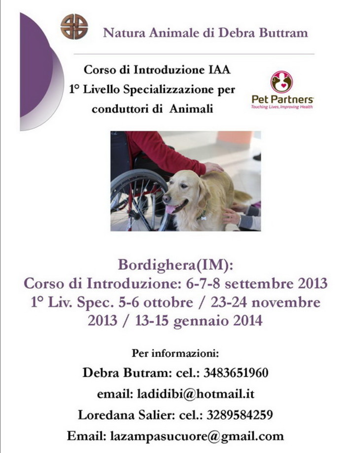 Bordighera: da settembre corsi di introduzione e specializzazione per la 'Pet Therapy' Bordighera: da settembre corsi di introduzione e specializzazione per la 'Pet Therapy'