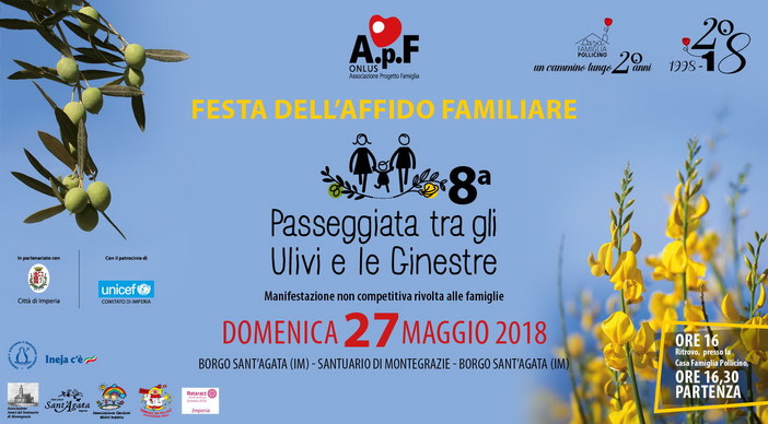 Per la 'Festa dell’Affido Familiare' domenica prossima l’annuale 'Passeggiata tra gli Ulivi' e le Ginestre in fiore Per la 'Festa dell’Affido Familiare' domenica prossima l’annuale 'Passeggiata tra gli Ulivi' e le Ginestre in fiore