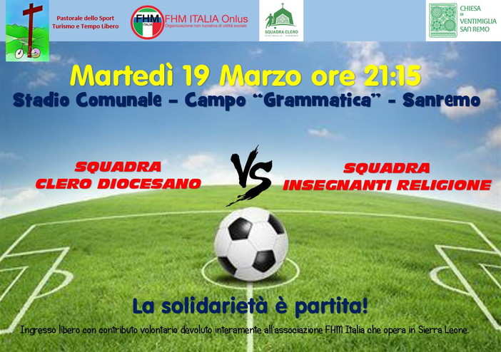 Sanremo: al 'Grammatica' la partita di solidarietà della ‘Pastorale dello Sport e Tempo Libero’ della Diocesi Sanremo: al 'Grammatica' la partita di solidarietà della ‘Pastorale dello Sport e Tempo Libero’ della Diocesi