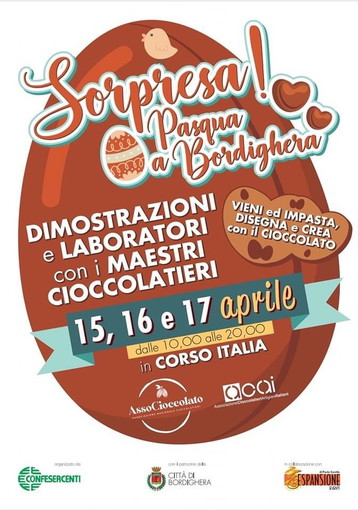 Bordighera: da domani a domenica in corso Italia una 'Pasqua a sorpresa' alla scoperta del cioccolato