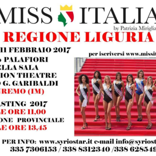 Domani al Palafiori di Sanremo la prima selezione regionale di Miss Italia 2017 all'interno di 'Casa Sanremo'