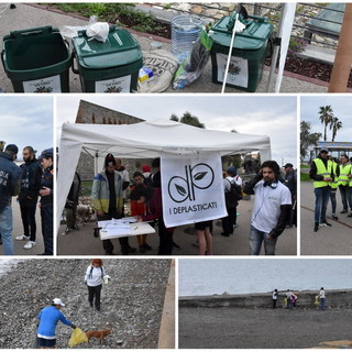 Sanremo: la pioggia non ferma volontari e 'deplasticati' per la pulizia delle spiagge della provincia (Foto e Video)