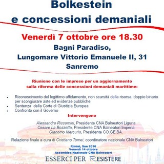 Sanremo: oggi pomeriggio ai Bagni Paradiso incontro su ‘Bolkestein e concessioni demaniali’