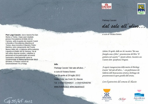 Scrittori sanremesi sabato prossimo alla presentazione di alcuni libri all'Hotel Rosa di Alassio Scrittori sanremesi sabato prossimo alla presentazione di alcuni libri all'Hotel Rosa di Alassio
