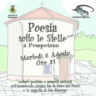 Pompeiana: martedì prossimo l'ottava edizione della serata di letture ‘Poesia sotto le stelle’ Pompeiana: martedì prossimo l'ottava edizione della serata di letture ‘Poesia sotto le stelle’
