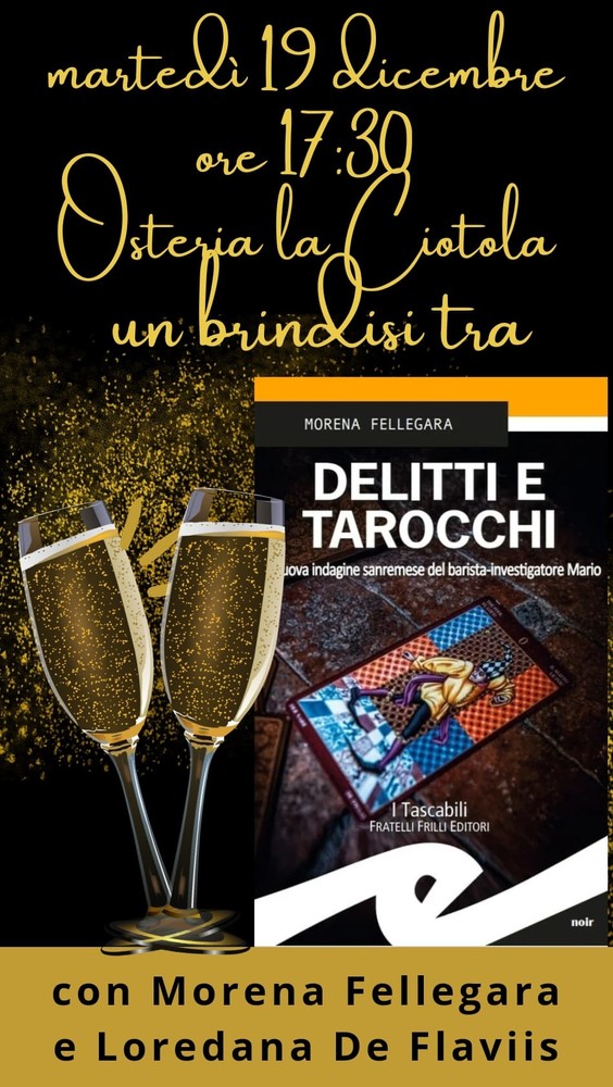 Sanremo: all'osteria La Ciotola la presentazione del libro “Delitti e tarocchi” di Morena Fellegara