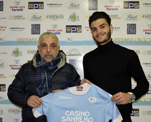 Il Direttore Generale della Sanremese Pino Fava con l'attaccante Vincenzo Ciotoli Il Direttore Generale della Sanremese Pino Fava con l'attaccante Vincenzo Ciotoli