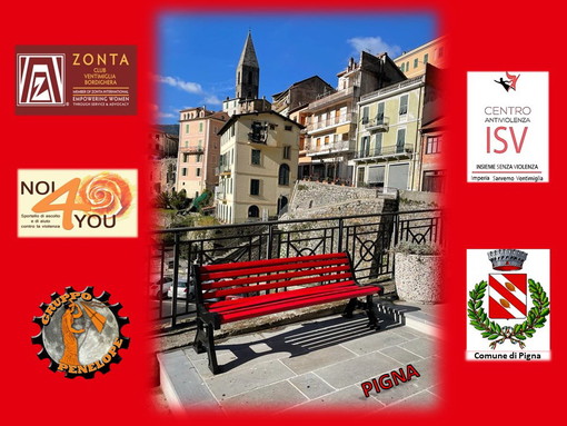 Pigna: sabato prossimo l'inaugurazione di una nuova 'Panchina rossa' contro la violenza sulle donne Pigna: sabato prossimo l'inaugurazione di una nuova 'Panchina rossa' contro la violenza sulle donne