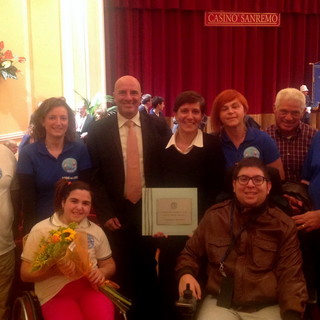 Sanremo: premio San Romolo ad Alessandra Mamino "E' per tutti voi" ai colleghi della 'IntegrAbili'