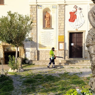 Ventimiglia: prosegue il lavoro di sanificazione nelle frazioni, oggi a Ciotti, Sealza, Sant'Antonio e Villatella