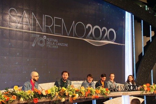 I Pinguini Tattici Nucleari in conferenza stampa all'Ariston