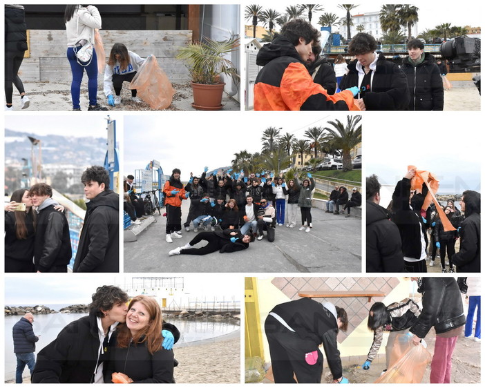 Sanremo: una cinquantina di giovanissimi spronati da 7 influencer per pulire le spiagge dell'Imperatrice (Foto e Video) Sanremo: una cinquantina di giovanissimi spronati da 7 influencer per pulire le spiagge dell'Imperatrice (Foto e Video)