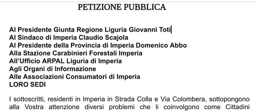 Imperia: una raccolta firme per avere chiarimenti sui lavori per l'innalzamento di una torre di telecomunicazione in strada Colla