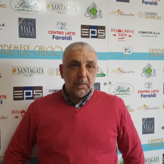 Pino Fava, Direttore Generale della Sanremese, durante lo Spazio Interviste (foto Christian Flammia)