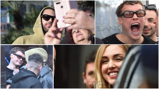 Ritorno al Festival di Sanremo per Mahmood e Blanco: i vincitori assediati in città (foto)