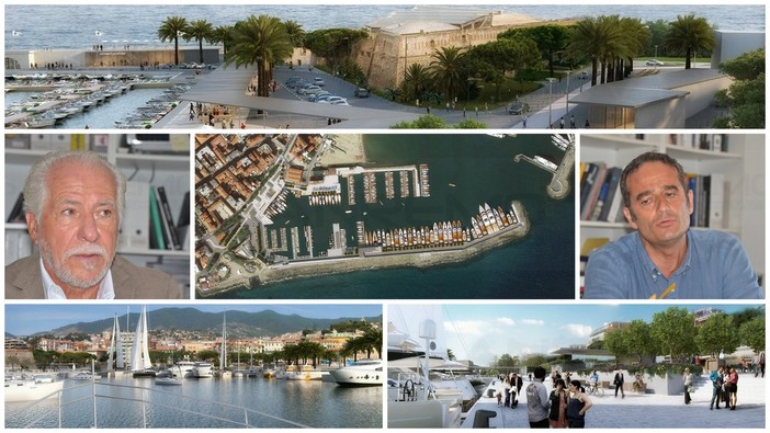 Nelle foto Walter Lagorio, l'Architetto Marco Calvi ed i rendering del futuro porto vecchio